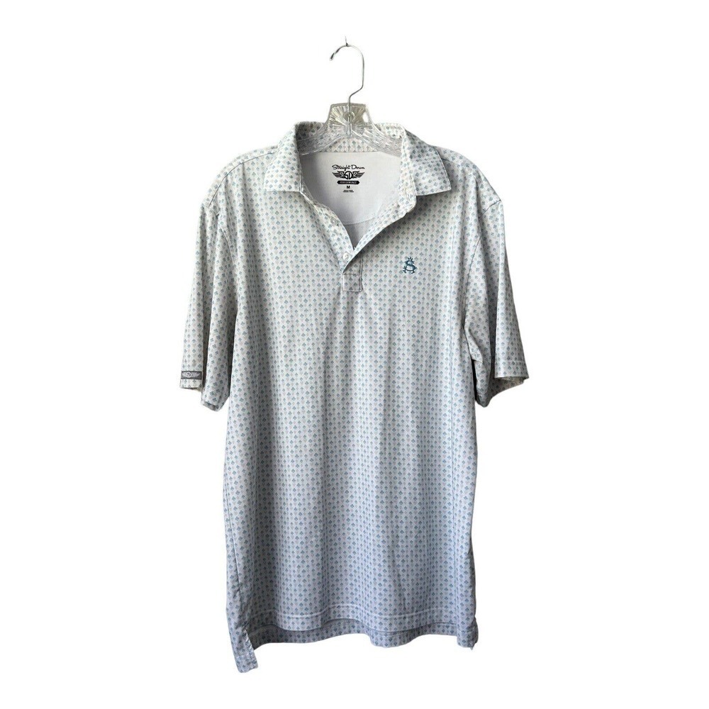 Straight Down Performance Mens Polo Shirt Collared Size M Deck Of Cards Print